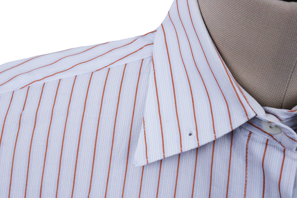 Shirt Becker Brothers Light Blue with Orange Stripe