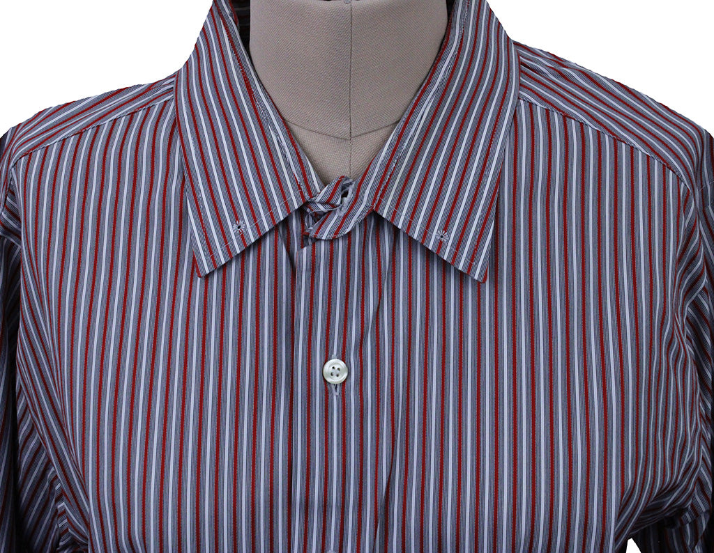 Shirt Show Season Silver, Red, and White Stripe