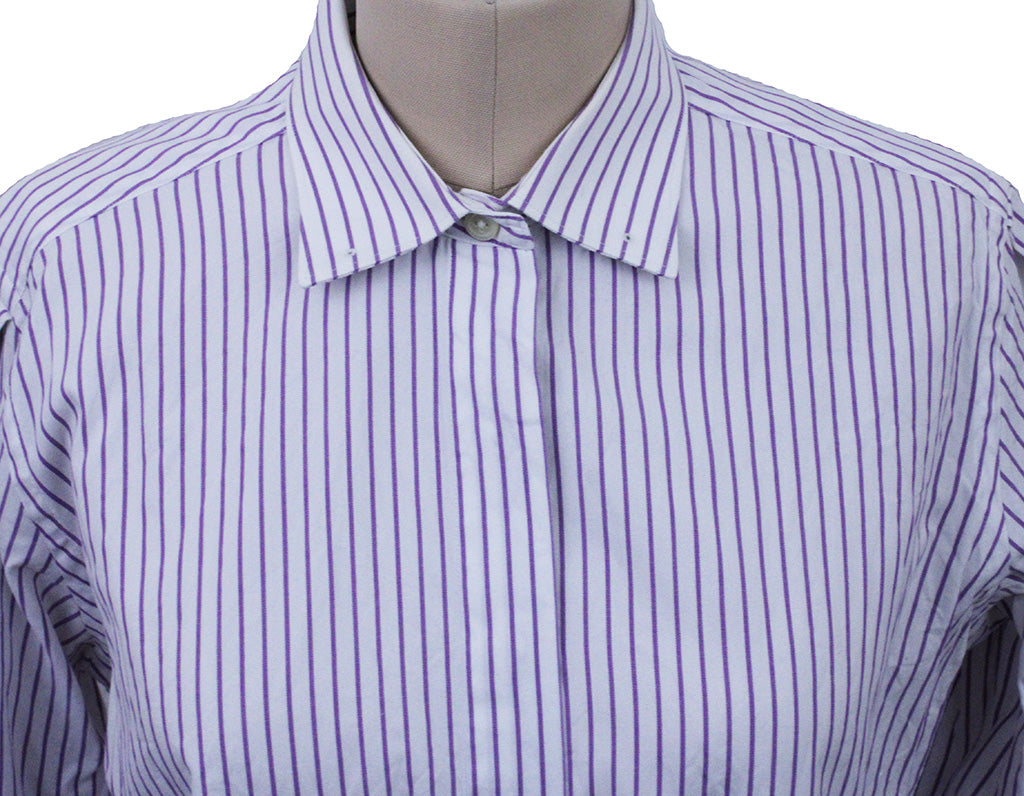 Shirt Frierson White with Purple Stripe