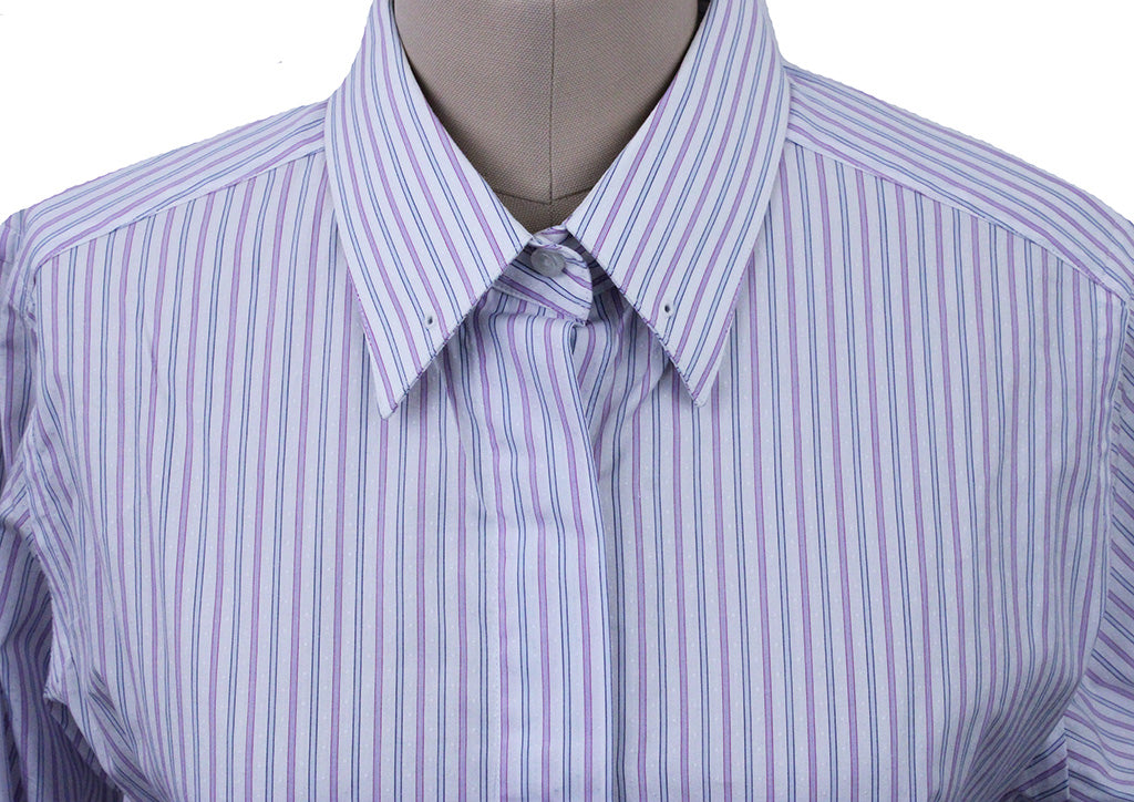 BRAND NEW! Shirt Chavez Blue and Lavender Pinstripe