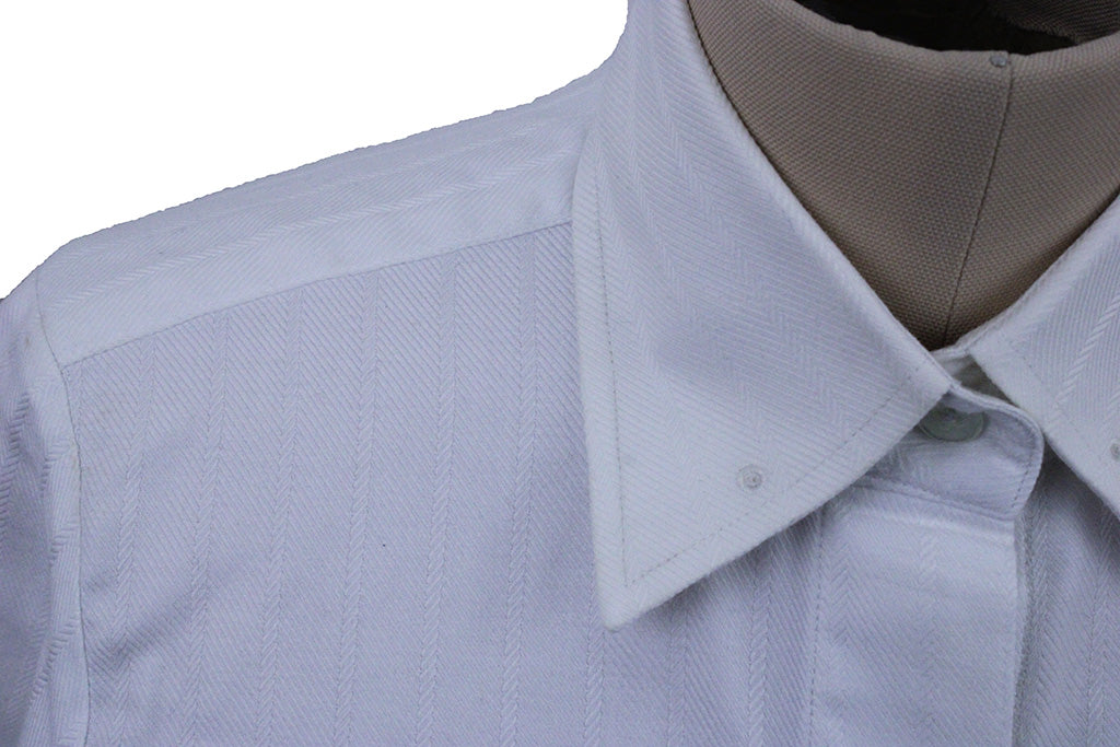 Shirt Issued By Ellie May White Herringbone