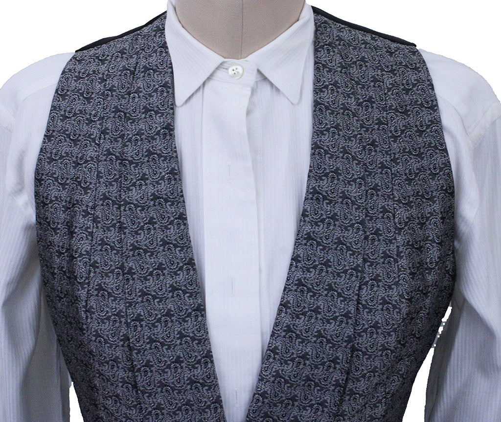 Formal Vest Chavez Silver and Black Paisley
