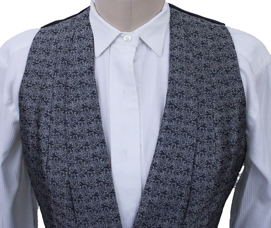 Formal Vest Chavez Silver and Black Paisley