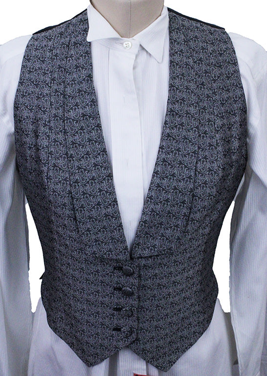 Formal Vest Chavez Silver and Black Paisley
