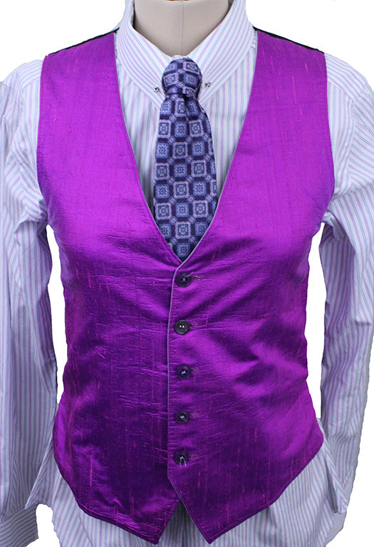 Vest LIY Reversible Purple and Lavender Silk