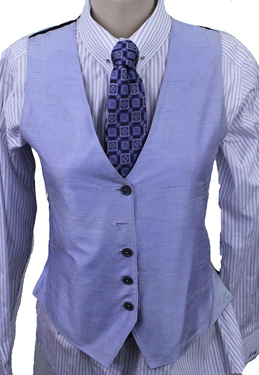 Vest LIY Reversible Purple and Lavender Silk