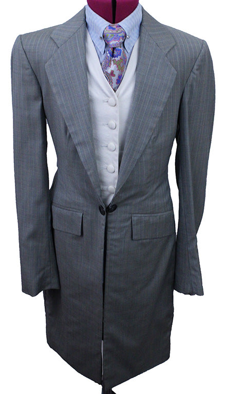 Day Coat Carl Meyers Taupe with Sage and Coral Pinstripe