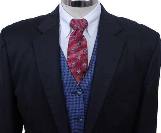 Men's Suit Final Touch Black Sheen with Blue Pinstripe