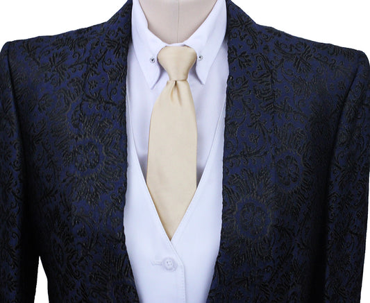 Day Coat Show Season Navy with Gold Brocade