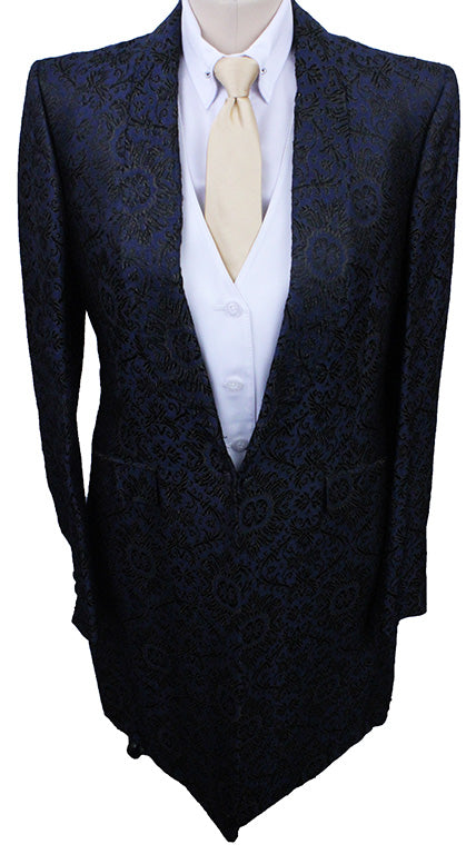 Day Coat Show Season Navy with Gold Brocade