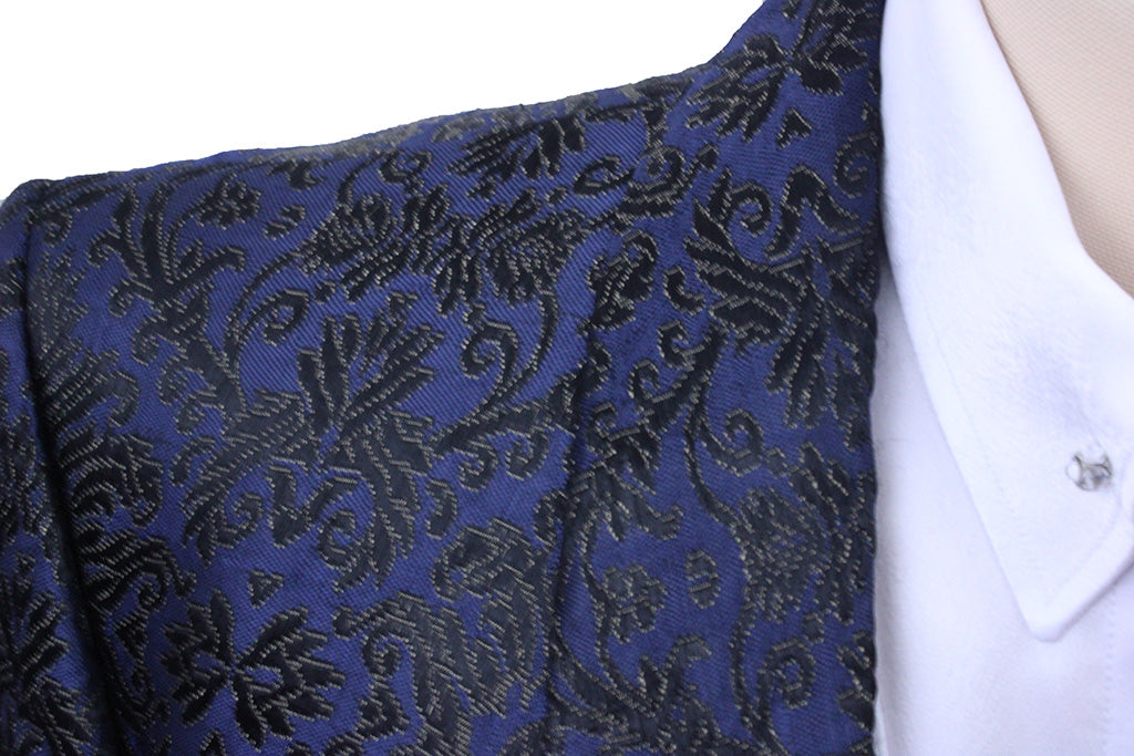 Day Coat Show Season Navy with Gold Brocade