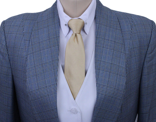 Day Coat Marsha DeArriaga Light Blue Glenplaid with Copper Windowpane
