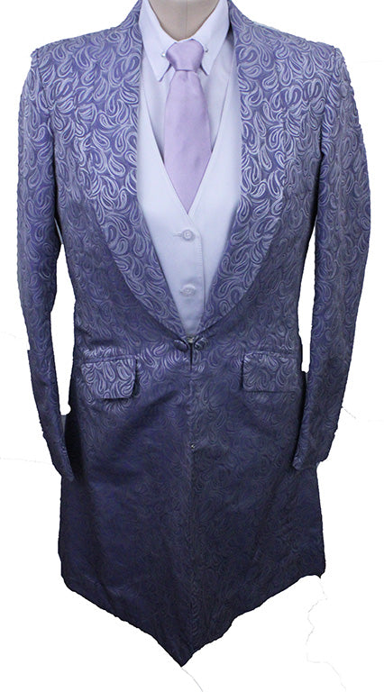 Day Coat Chavez Purple and Silver Paisley Brocade
