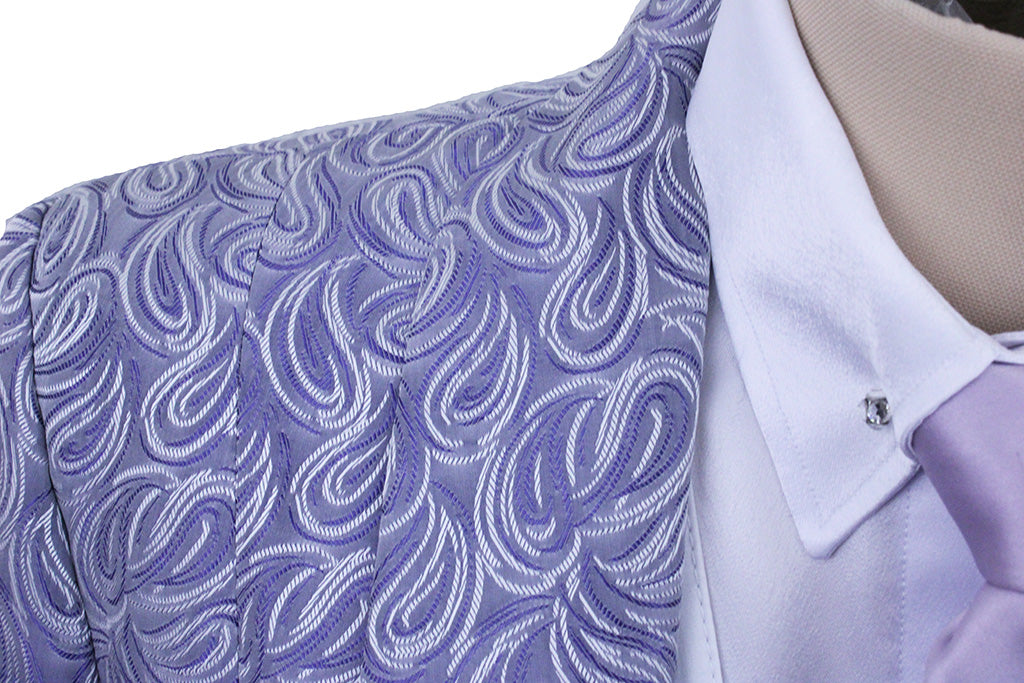 Day Coat Chavez Purple and Silver Paisley Brocade