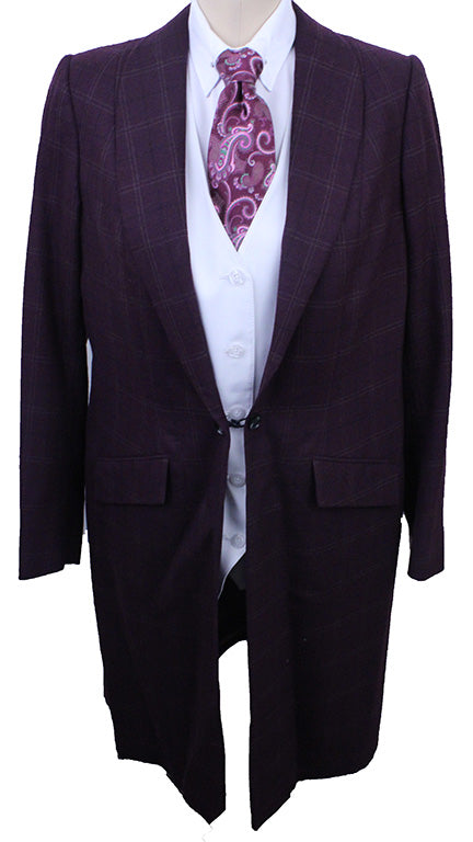 Day Coat Frierson Berry with Gold and Black Windowpane