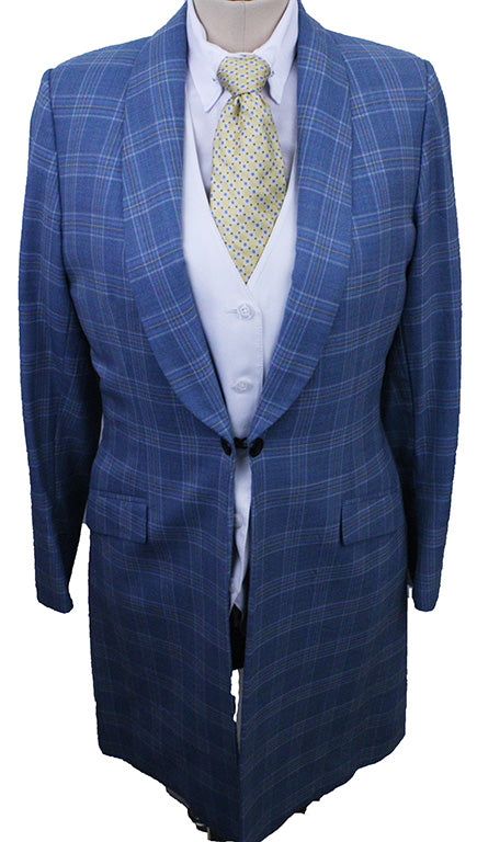 Day Coat Becker Brothers Light Blue Plaid