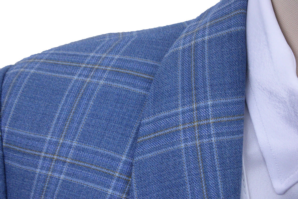 Day Coat Becker Brothers Light Blue Plaid