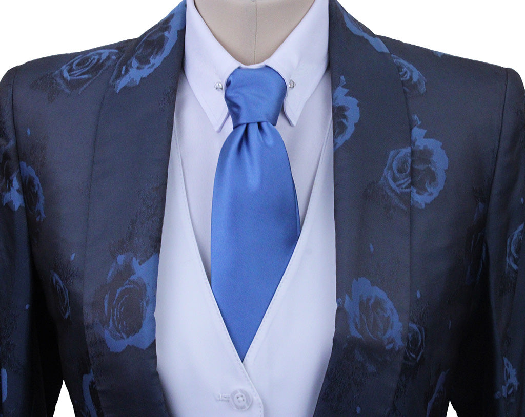 Day Coat Frierson Blue Floral Brocade