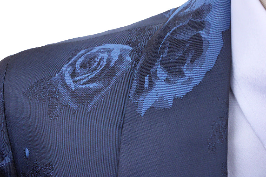 Day Coat Frierson Blue Floral Brocade