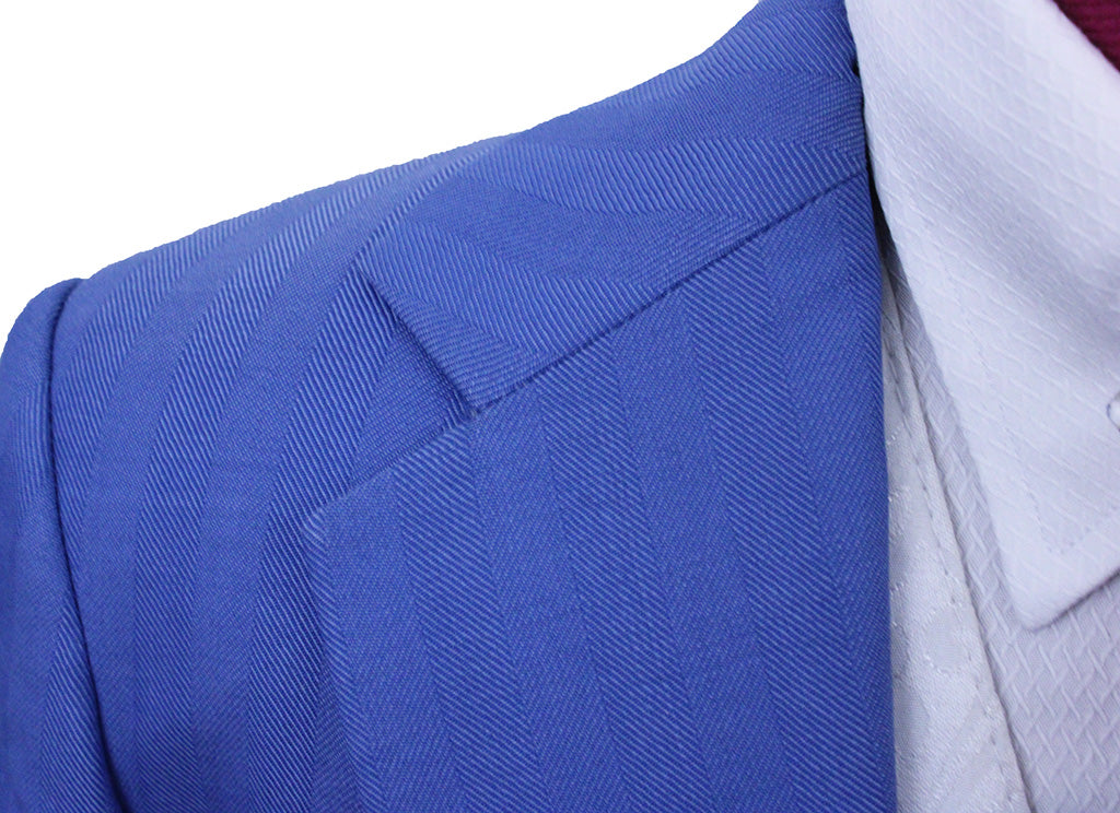 Day Suit Becker Brothers Light Blue Herringbone