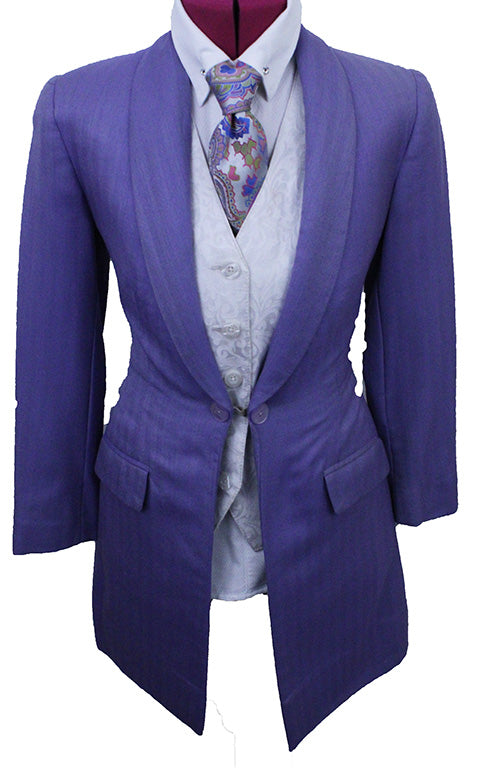 Day Coat Becker Brothers Purple Herringbone