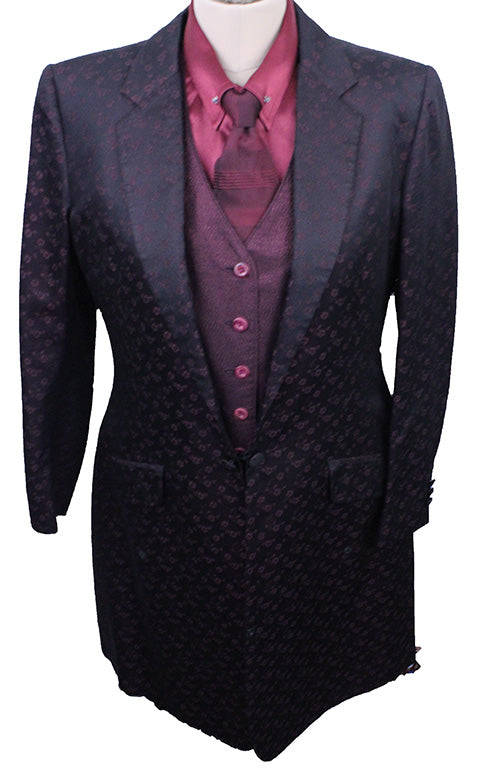 Day Coat Show Season Black Cherry Floral Shimmer Brocade