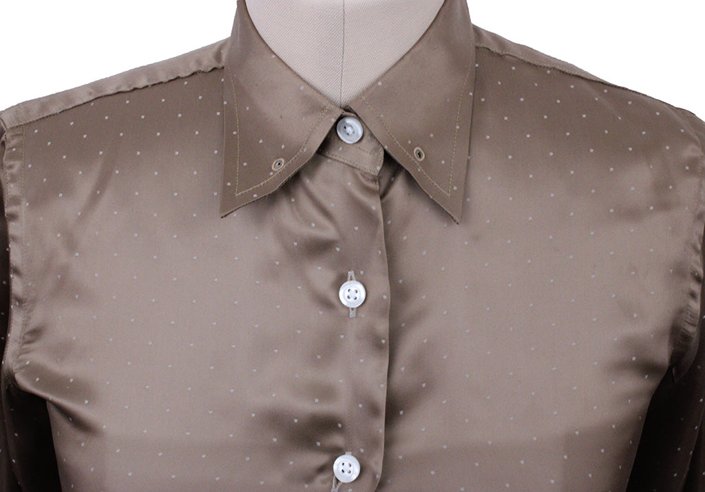 BRAND NEW! Show Season Vintage Gold Sateen Dot Shirt