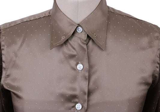 BRAND NEW! Show Season Vintage Gold Sateen Dot Shirt