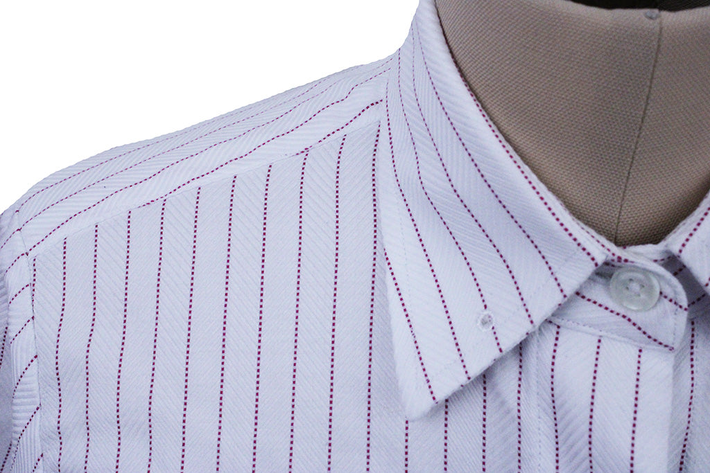 Shirt Issued By Ellie May White with Pink Stripe