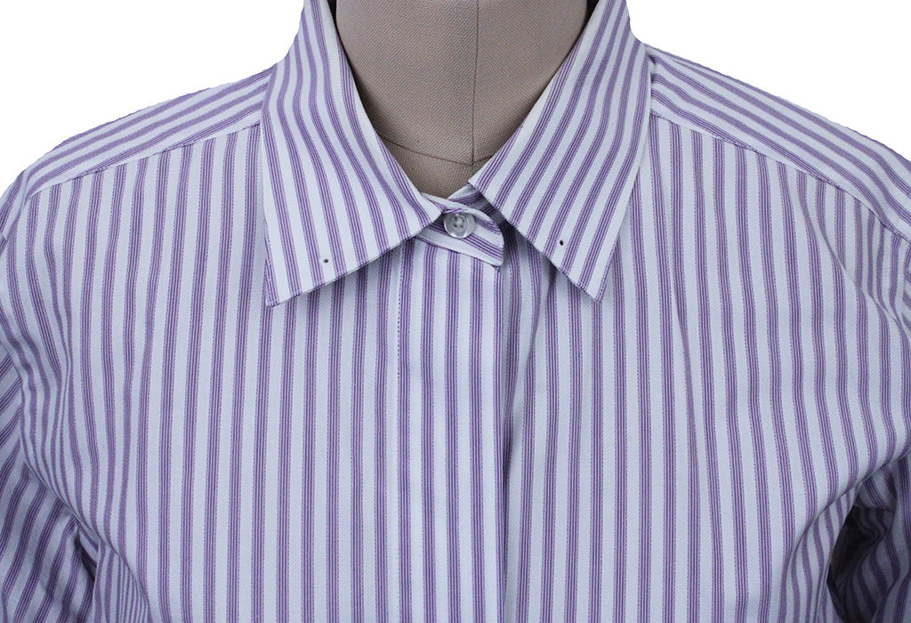 Shirt Frierson White with Purple Stripe