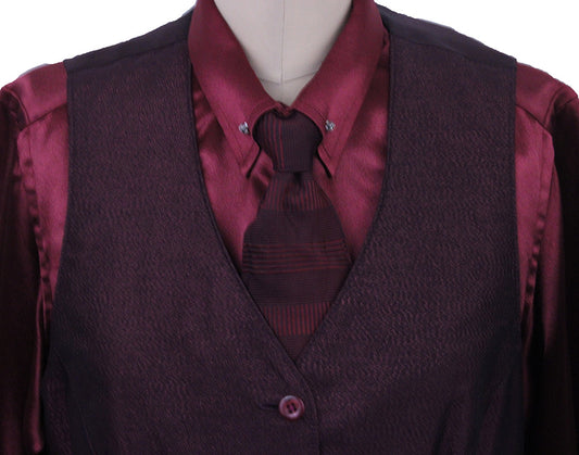 Vest and Shirt Combination Show Season Merlot Shimmer and Satin