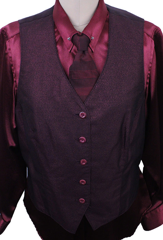 Vest Show Season Merlot Shimmer and Satin