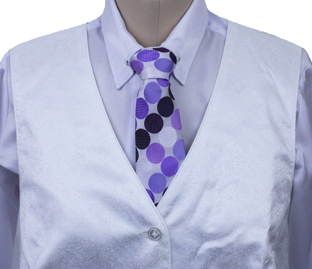 BRAND NEW! Show Season White Paisley Brocade Vest