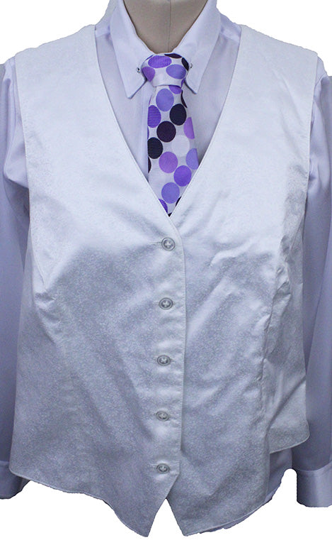 BRAND NEW! Show Season White Paisley Brocade Vest