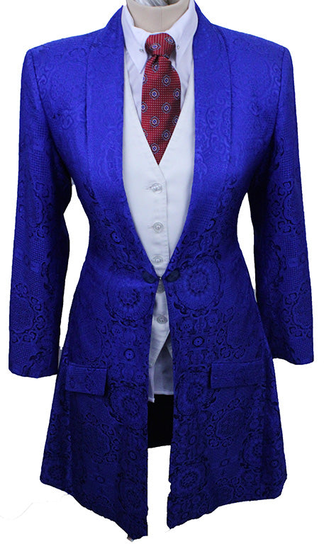 Day Coat Custom Sapphire Brocade
