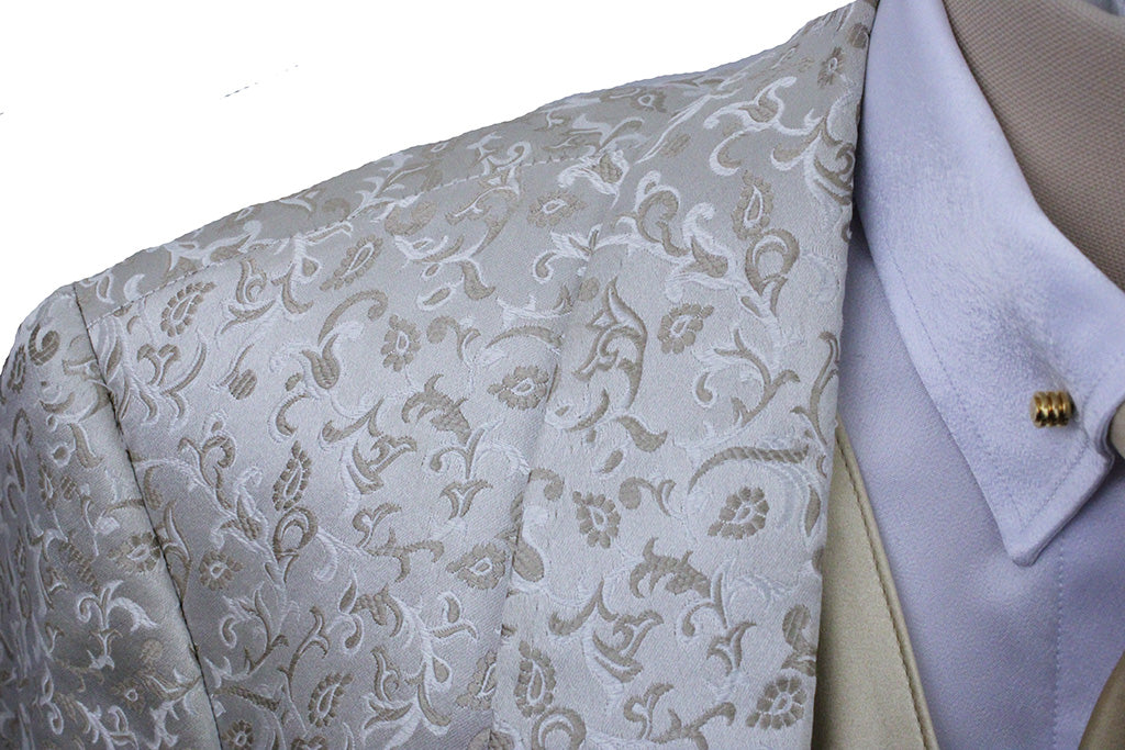Day Coat DeRegnaucourt Cream and Gold Paisley Brocade