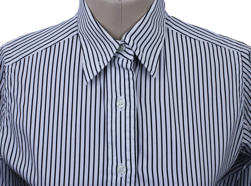 Shirt Becker Brothers White with Black Stripe