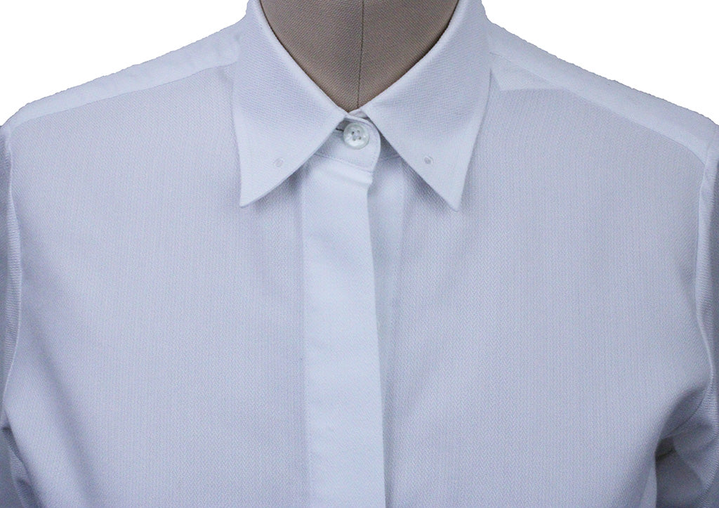 Shirt Issued By Ellie May White Herringbone Sheen