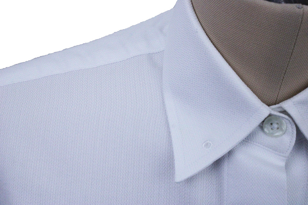 Shirt Issued By Ellie May White Herringbone Sheen