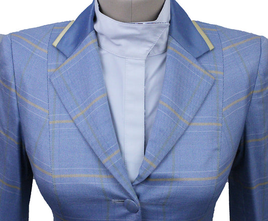 BRAND NEW! Show Season Light Blue with Yellow Glenplaid Hunt Coat