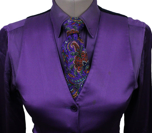 Vest and Shirt Combination DeRegnaucourt Purple Satin
