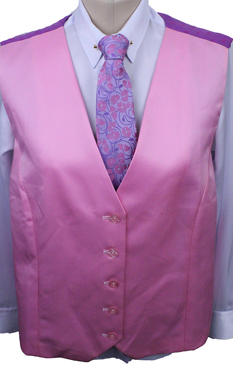 Vest Equestrian Touch Pink Satin