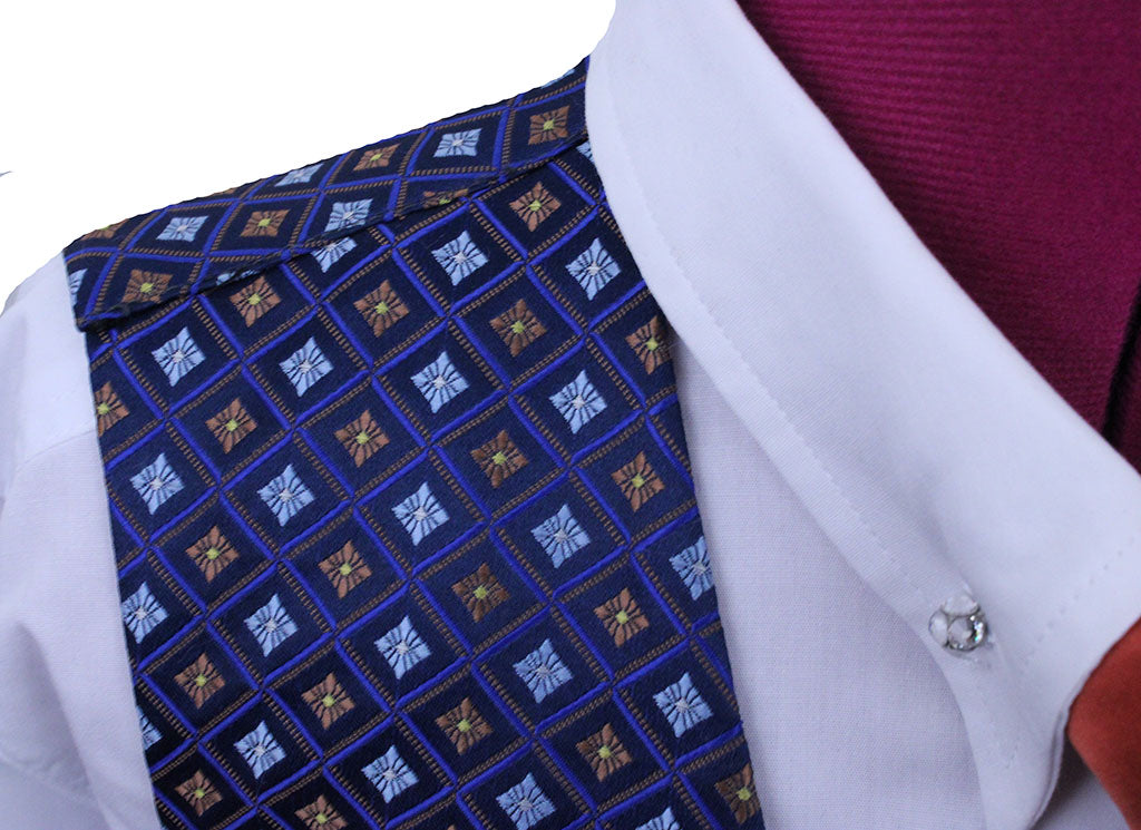 Vest Sterling Navy with Light Blue and Copper Diamond