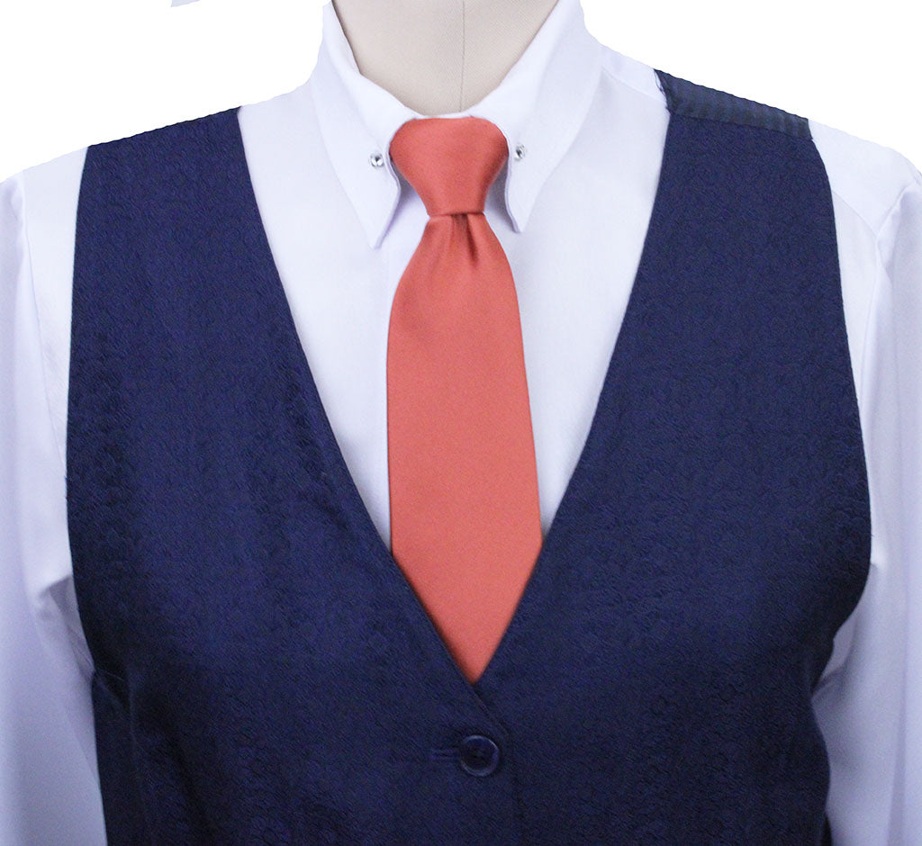 Vest DeRegnaucourt Navy Floral Brocade