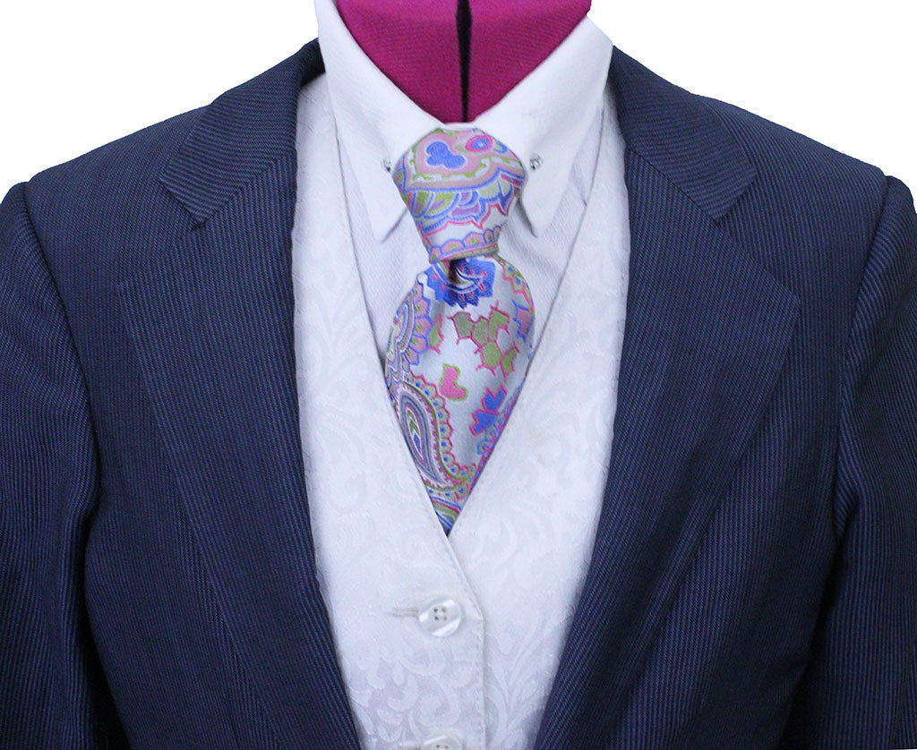 Day Suit DeRegnaucourt Steel Blue with Light Blue Pinstripe