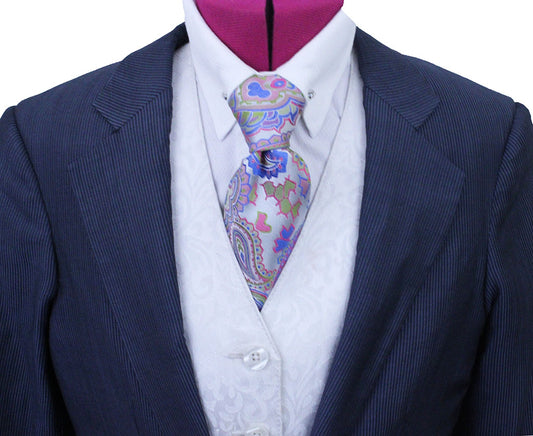 Day Suit DeRegnaucourt Steel Blue with Light Blue Pinstripe