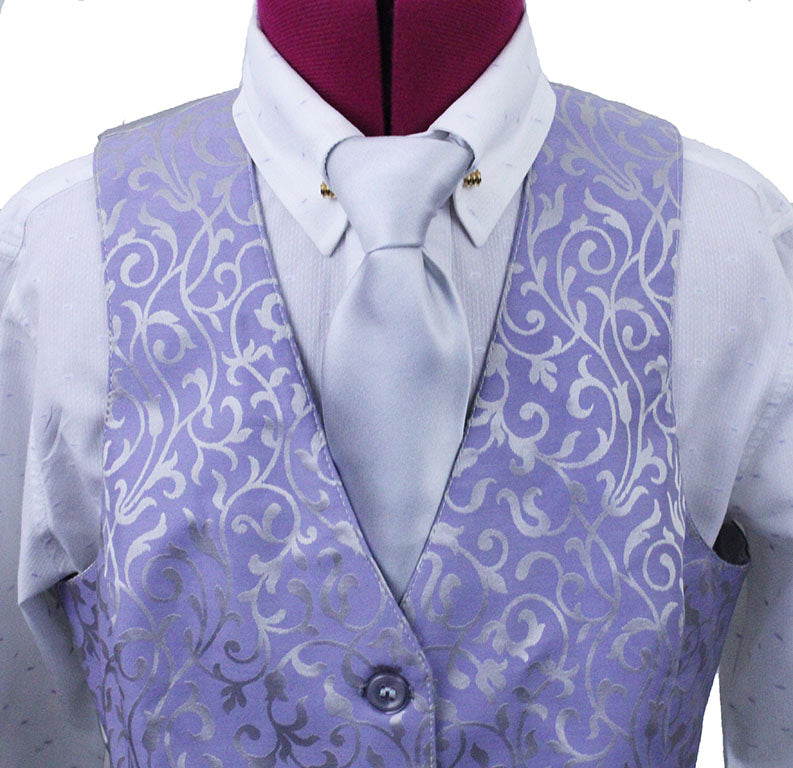 BRAND NEW! Becker Brothers Purple and Silver Paisley Vest