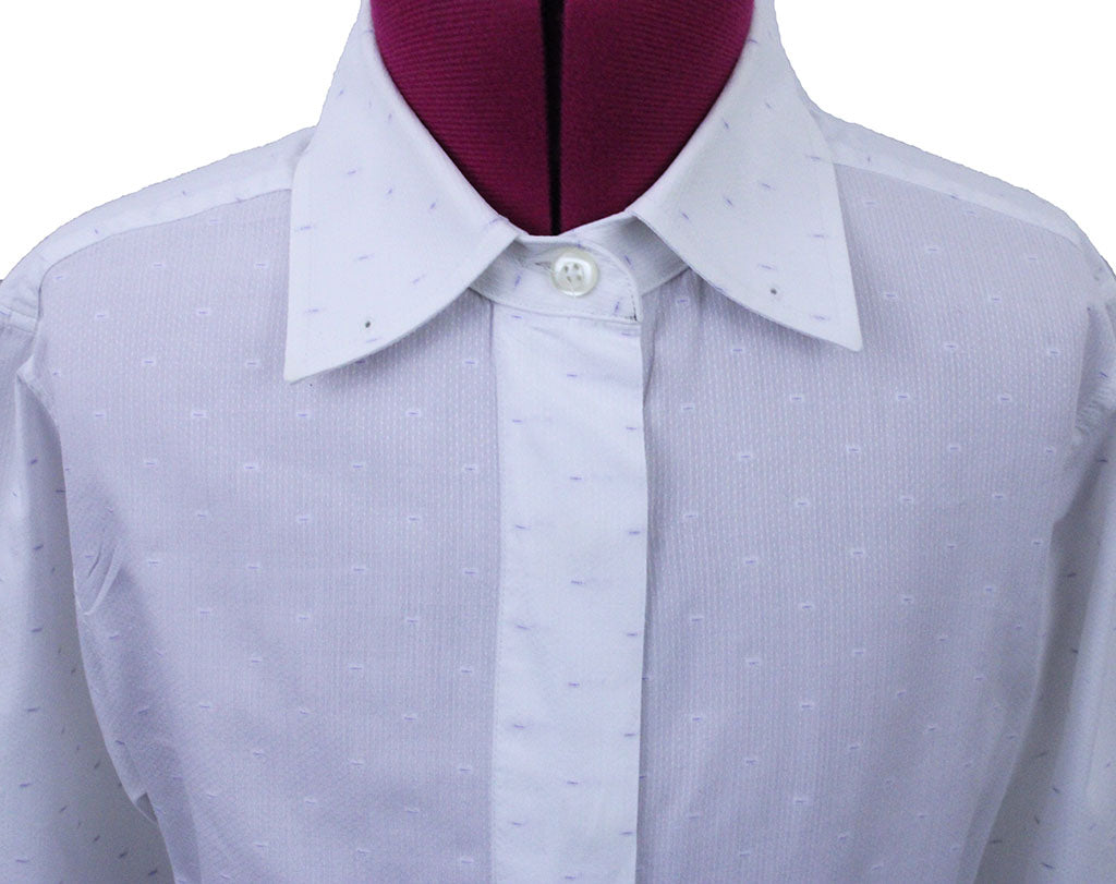 Shirt DeRegnaucourt White with Purple Dash