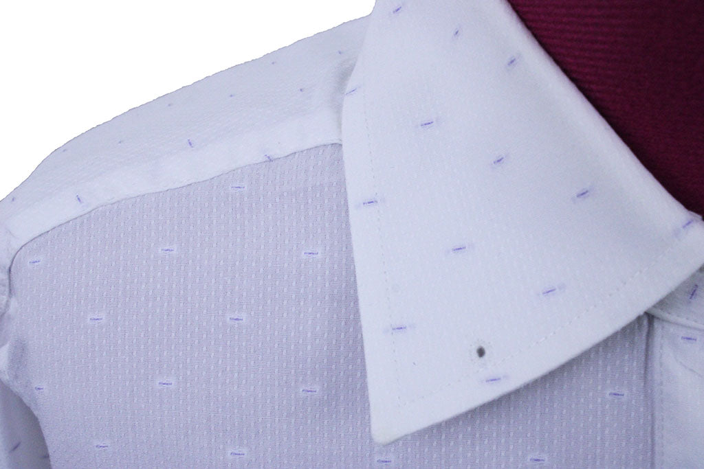 Shirt DeRegnaucourt White with Purple Dash