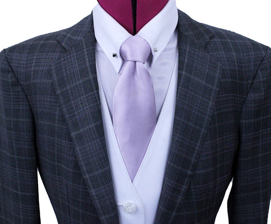 Day Suit Becker Brothers Charcoal Glenplaid with Purple Windowpane